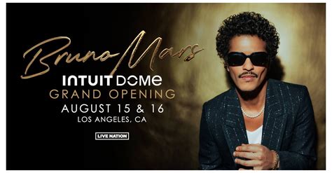 Bruno Mars To Open Intuit Dome With Two Shows In August.